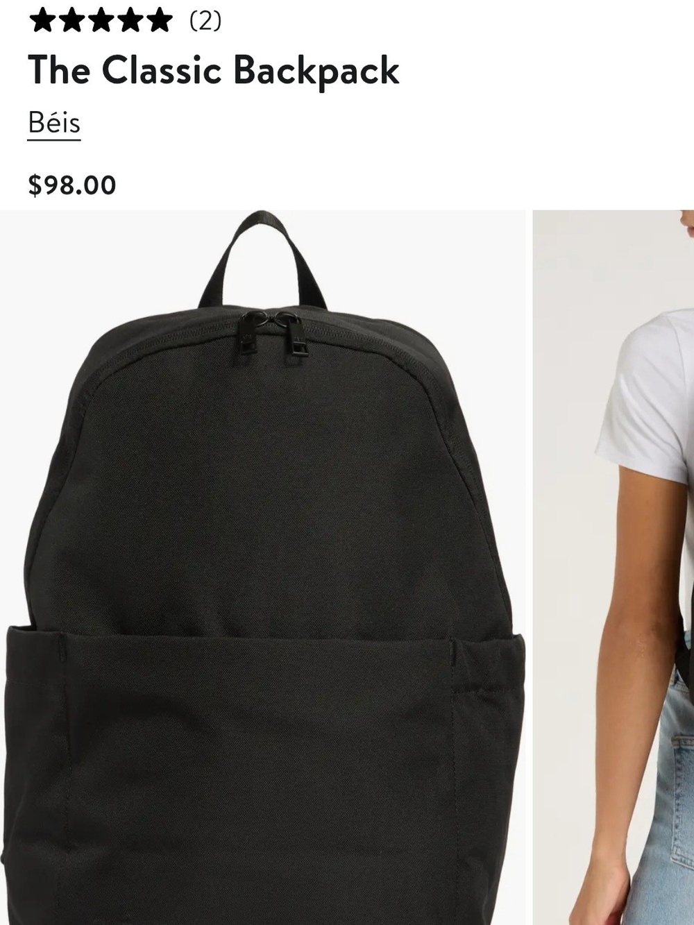 Beis Classic Backpack - Black
